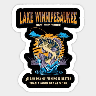 Fishing Lake Winnipesaukee Sticker